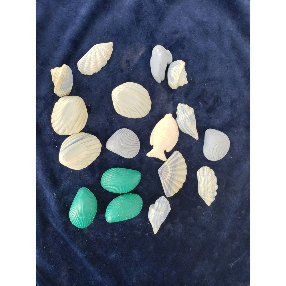 VintageโNautical Seaโ Ocean Shell Fish Swan Blue White Teal Bathroom Decoration